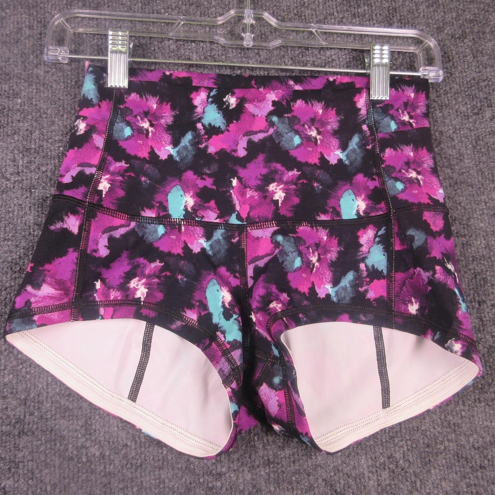 Lululemon Shorts Womens 6‎ Pink Floral 2.5" Running Athletic Lined Yoga Gym